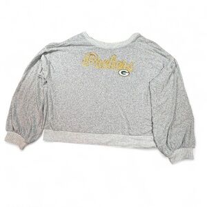 NFL Gray and Gold Packers Women's Crew Neck Sweater